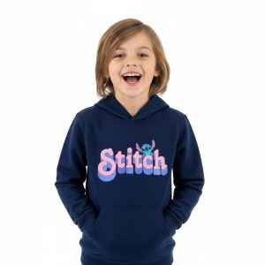 SUDADERA STITCH LOGO ROSA